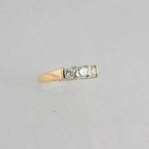 (I-1345-426) Ladies 14K duo gold multistone diamond ring